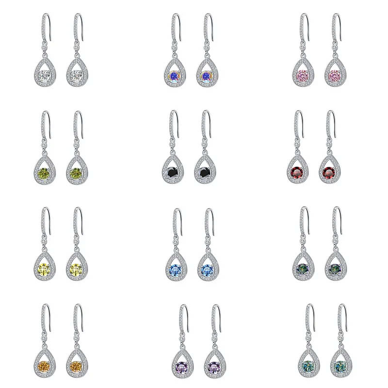 Bông Tai ESME ESES014C Kim Cương Đá Moissanite Bạc 925 Xi Kim 5 lớp