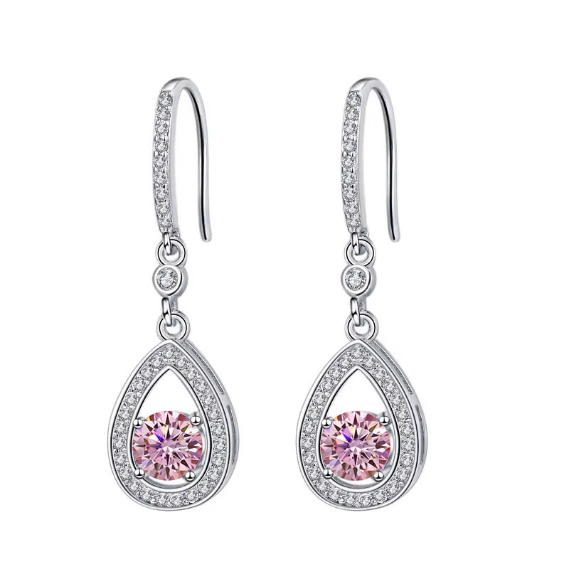 Bông Tai ESME ESES014C Kim Cương Đá Moissanite Bạc 925 Xi Kim 5 lớp