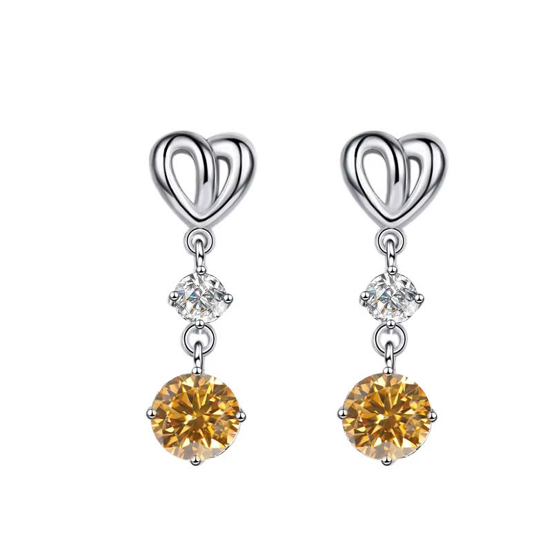 Bông Tai ESME ESES017C Kim Cương Đá Moissanite Bạc 925 Xi Kim 5 lớp