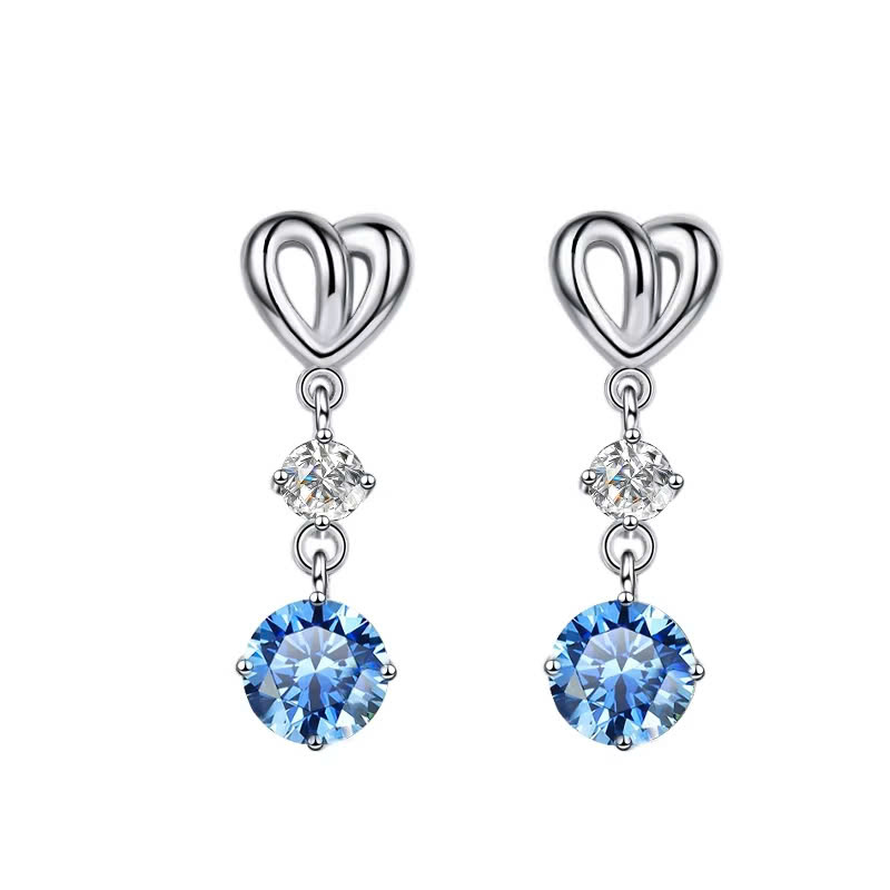 Bông Tai ESME ESES017C Kim Cương Đá Moissanite Bạc 925 Xi Kim 5 lớp
