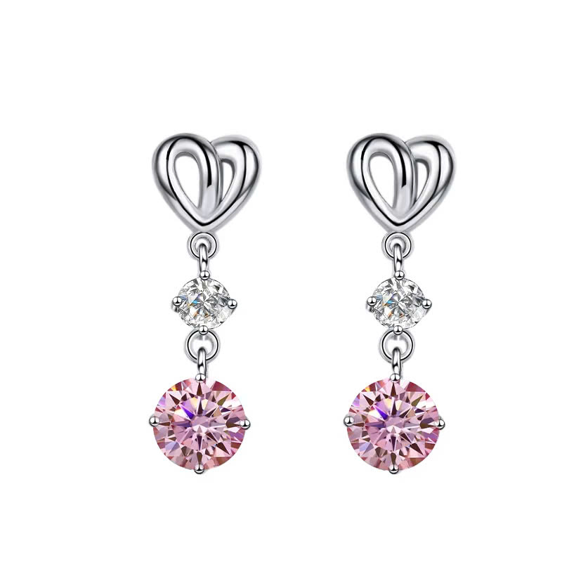 Bông Tai ESME ESES017C Kim Cương Đá Moissanite Bạc 925 Xi Kim 5 lớp