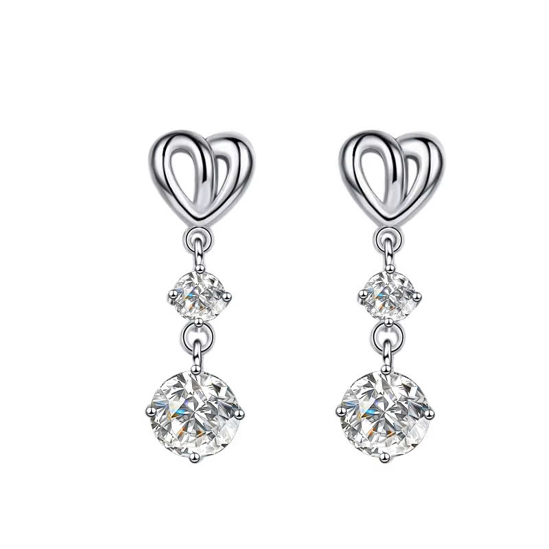 Bông Tai ESME ESES017C Kim Cương Đá Moissanite Bạc 925 Xi Kim 5 lớp
