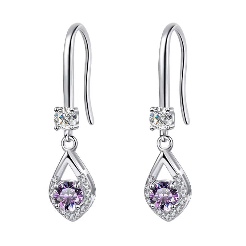 Bông Tai ESME ESES020C Kim Cương Đá Moissanite Bạc 925 Xi Kim 5 lớp
