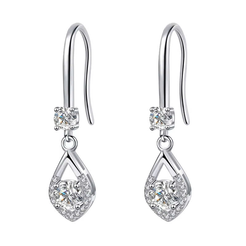 Bông Tai ESME ESES020C Kim Cương Đá Moissanite Bạc 925 Xi Kim 5 lớp