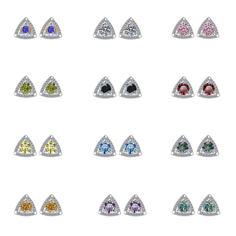 Bông Tai ESME ESES024C Kim Cương Đá Moissanite Bạc 925 Xi Kim 5 lớp
