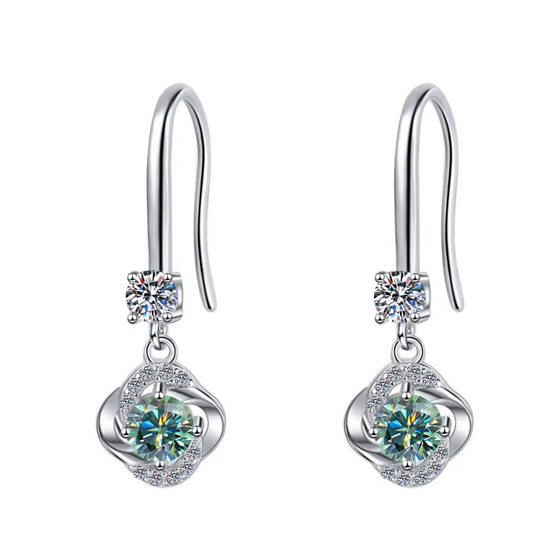 Bông Tai ESME ESES025C Kim Cương Đá Moissanite Bạc 925 Xi Kim 5 lớp