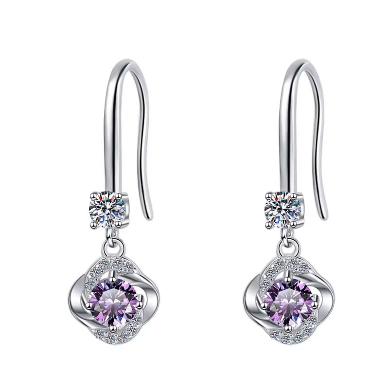 Bông Tai ESME ESES025C Kim Cương Đá Moissanite Bạc 925 Xi Kim 5 lớp