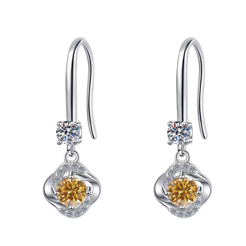 Bông Tai ESME ESES025C Kim Cương Đá Moissanite Bạc 925 Xi Kim 5 lớp