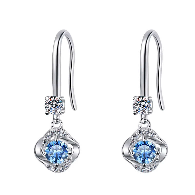 Bông Tai ESME ESES025C Kim Cương Đá Moissanite Bạc 925 Xi Kim 5 lớp