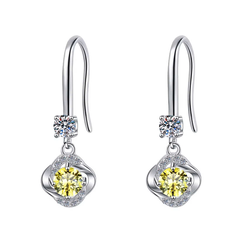Bông Tai ESME ESES025C Kim Cương Đá Moissanite Bạc 925 Xi Kim 5 lớp