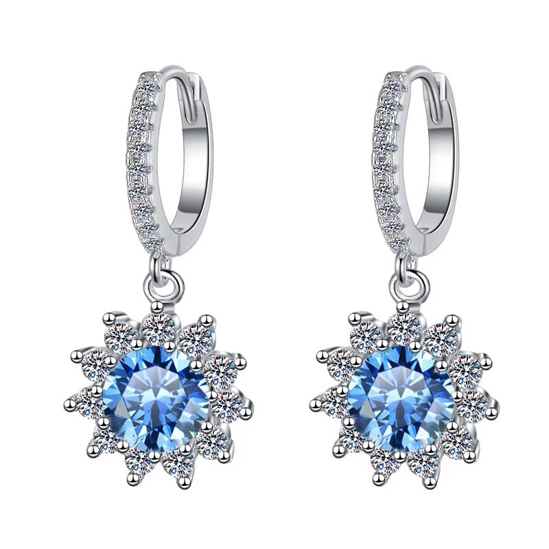 Bông Tai ESME ESES029C Kim Cương Đá Moissanite Bạc 925 Xi Kim 5 lớp