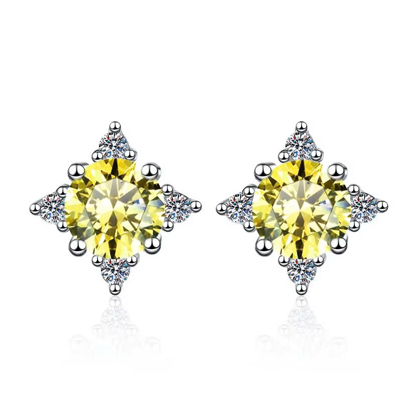 Bông Tai ESME ESES031C Kim Cương Đá Moissanite Bạc 925 Xi Kim 5 lớp