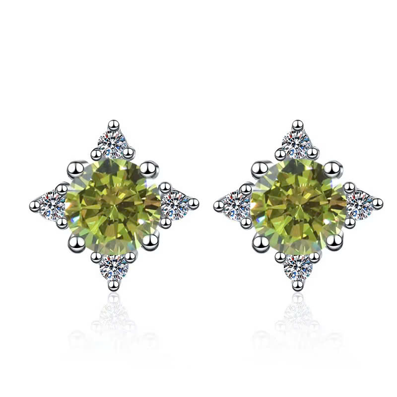 Bông Tai ESME ESES031C Kim Cương Đá Moissanite Bạc 925 Xi Kim 5 lớp