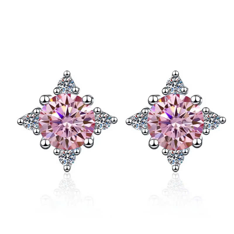 Bông Tai ESME ESES031C Kim Cương Đá Moissanite Bạc 925 Xi Kim 5 lớp