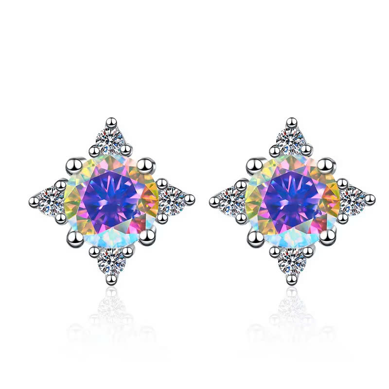 Bông Tai ESME ESES031C Kim Cương Đá Moissanite Bạc 925 Xi Kim 5 lớp