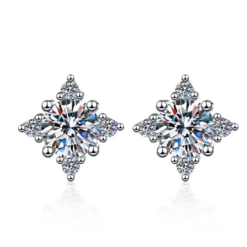 Bông Tai ESME ESES031C Kim Cương Đá Moissanite Bạc 925 Xi Kim 5 lớp