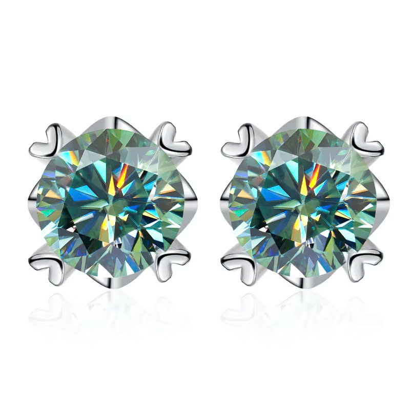 Bông Tai ESME ESES032C Kim Cương Đá Moissanite Bạc 925 Xi Kim 5 lớp