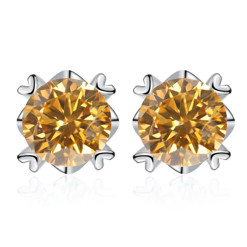 Bông Tai ESME ESES032C Kim Cương Đá Moissanite Bạc 925 Xi Kim 5 lớp