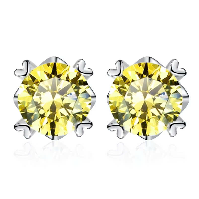 Bông Tai ESME ESES032C Kim Cương Đá Moissanite Bạc 925 Xi Kim 5 lớp