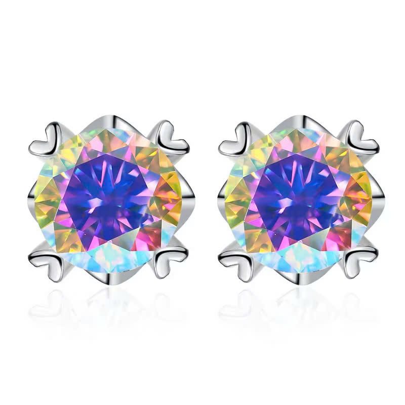 Bông Tai ESME ESES032C Kim Cương Đá Moissanite Bạc 925 Xi Kim 5 lớp
