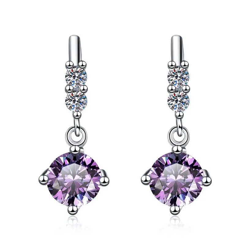 Bông Tai ESME ESES034C Kim Cương Đá Moissanite Bạc 925 Xi Kim 5 lớp