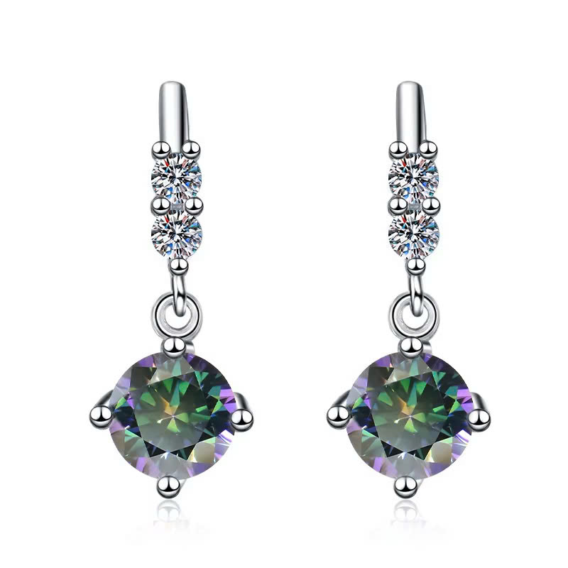 Bông Tai ESME ESES034C Kim Cương Đá Moissanite Bạc 925 Xi Kim 5 lớp