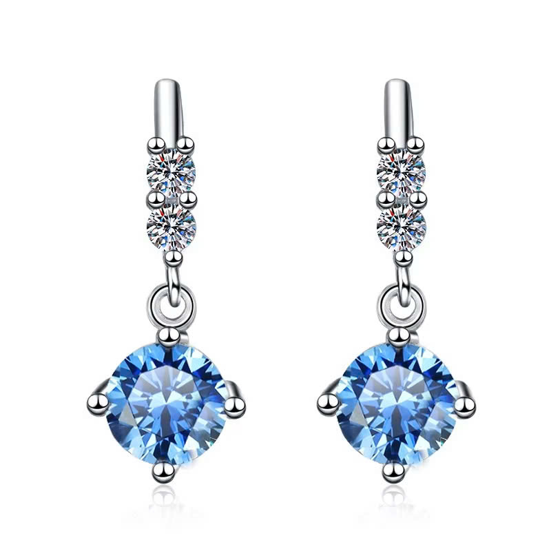 Bông Tai ESME ESES034C Kim Cương Đá Moissanite Bạc 925 Xi Kim 5 lớp