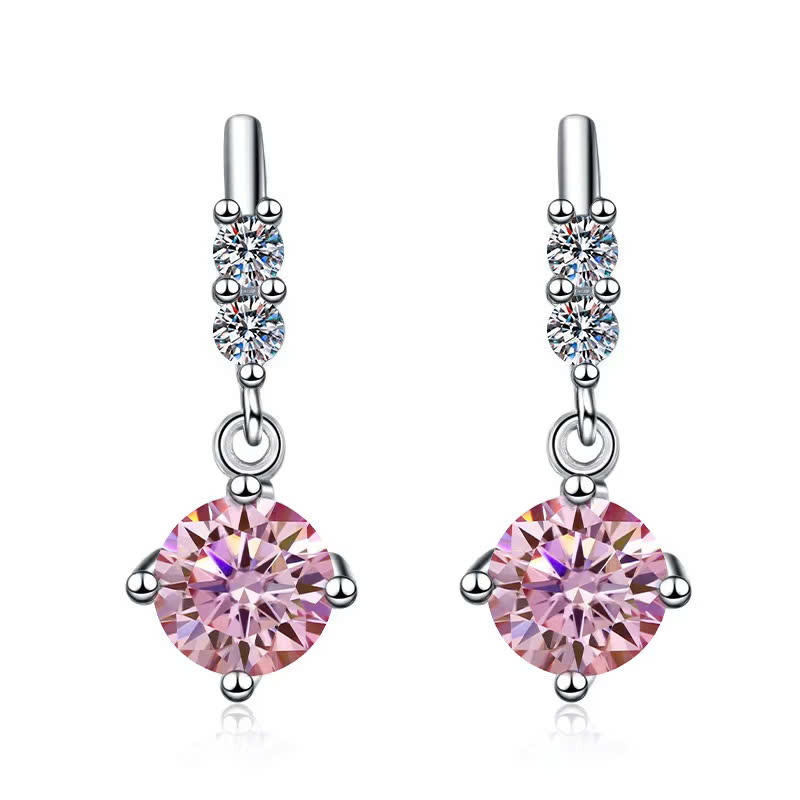 Bông Tai ESME ESES034C Kim Cương Đá Moissanite Bạc 925 Xi Kim 5 lớp