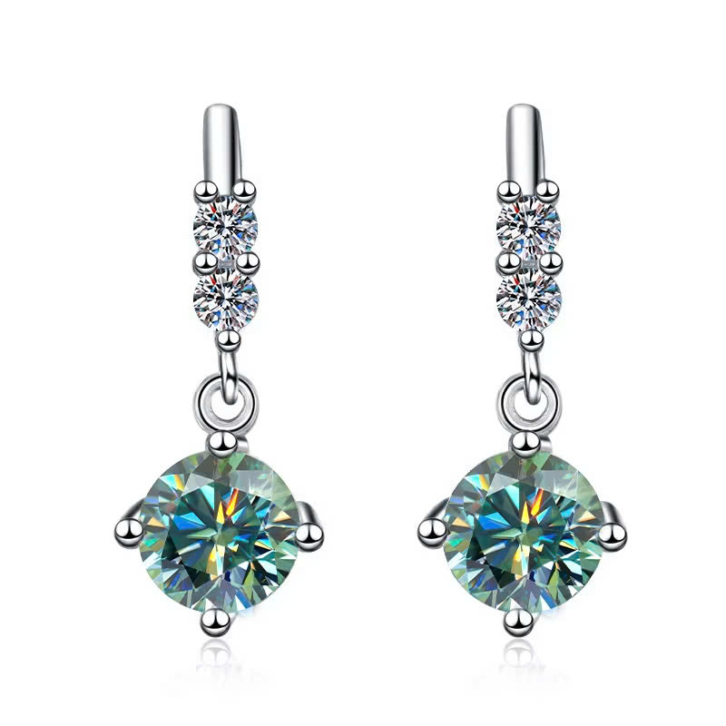 Bông Tai ESME ESES034C Kim Cương Đá Moissanite Bạc 925 Xi Kim 5 lớp