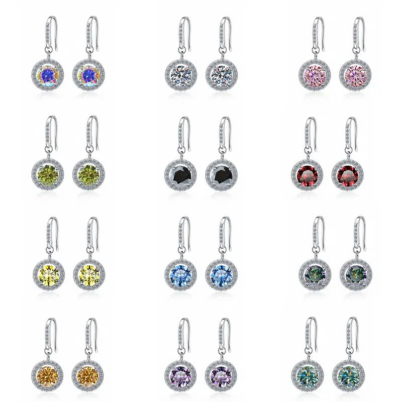 Bông Tai ESME ESES037C Kim Cương Đá Moissanite Bạc 925 Xi Kim 5 lớp