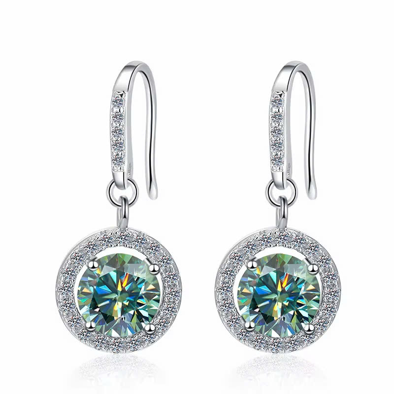 Bông Tai ESME ESES037C Kim Cương Đá Moissanite Bạc 925 Xi Kim 5 lớp