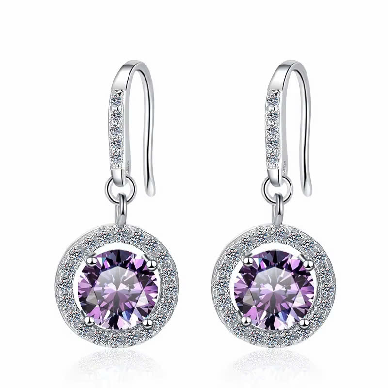 Bông Tai ESME ESES037C Kim Cương Đá Moissanite Bạc 925 Xi Kim 5 lớp