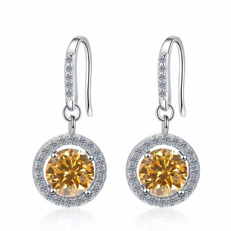Bông Tai ESME ESES037C Kim Cương Đá Moissanite Bạc 925 Xi Kim 5 lớp
