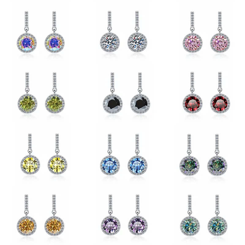 Bông Tai ESME ESES038C Kim Cương Đá Moissanite Bạc 925 Xi Kim 5 lớp