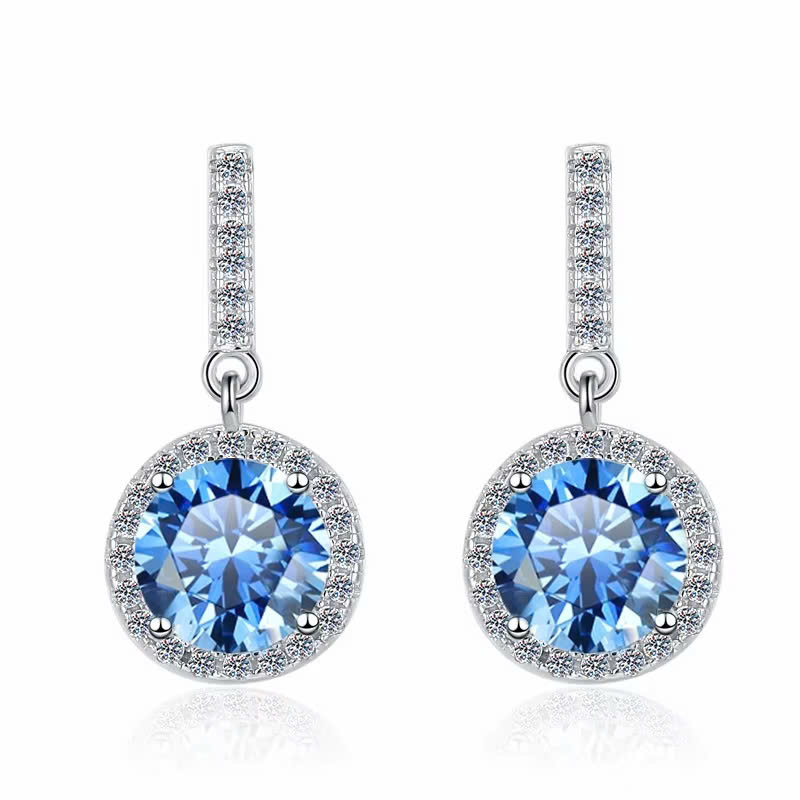 Bông Tai ESME ESES038C Kim Cương Đá Moissanite Bạc 925 Xi Kim 5 lớp