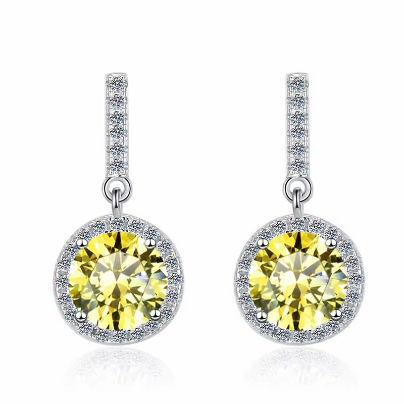 Bông Tai ESME ESES038C Kim Cương Đá Moissanite Bạc 925 Xi Kim 5 lớp