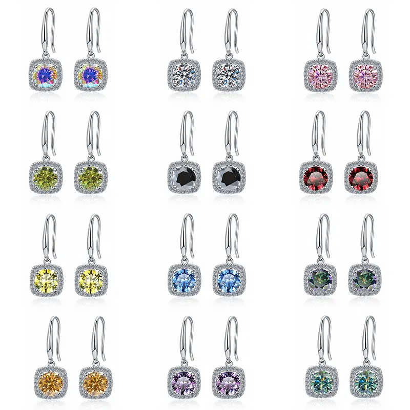 Bông Tai ESME ESES039C Kim Cương Đá Moissanite Bạc 925 Xi Kim 5 lớp