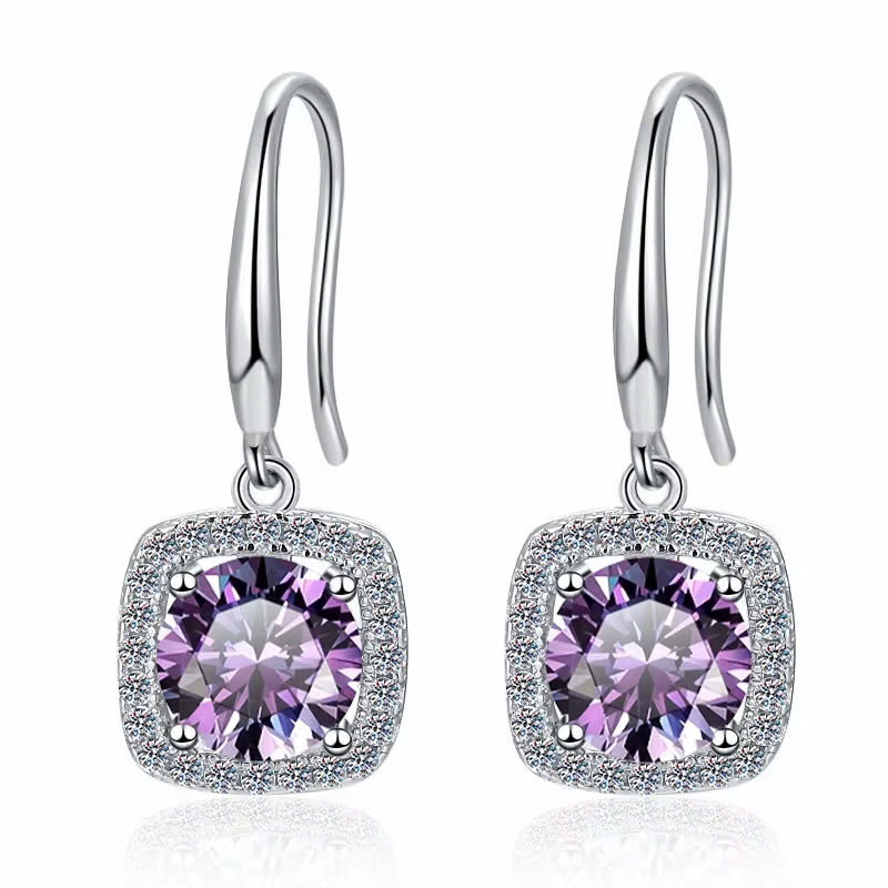 Bông Tai ESME ESES039C Kim Cương Đá Moissanite Bạc 925 Xi Kim 5 lớp