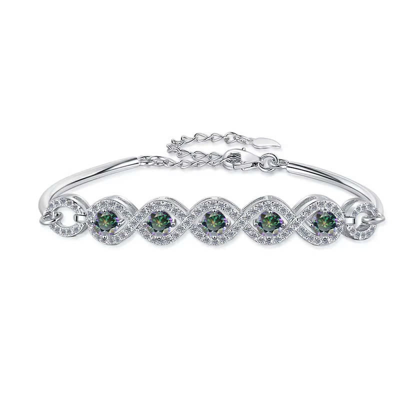 Vòng Tay ESME ESSL022C Kim Cương Đá Moissanite Bạc 925 Xi Kim 5 lớp