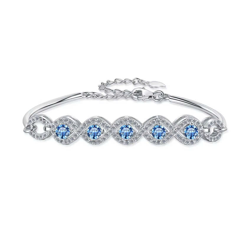 Vòng Tay ESME ESSL022C Kim Cương Đá Moissanite Bạc 925 Xi Kim 5 lớp