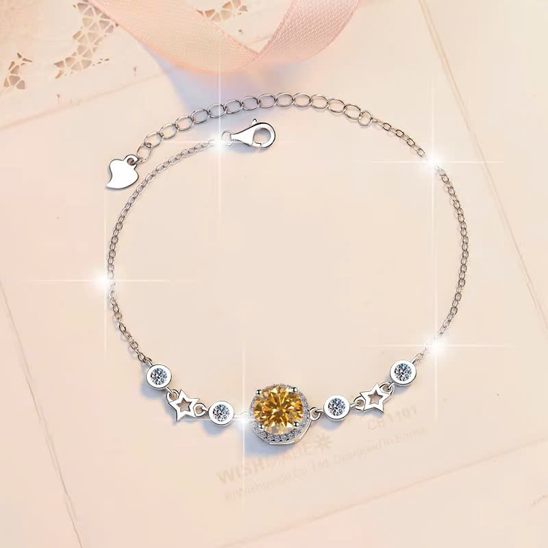 Vòng Tay ESME ESSL016C Kim Cương Đá Moissanite Bạc 925 Xi Kim 5 lớp
