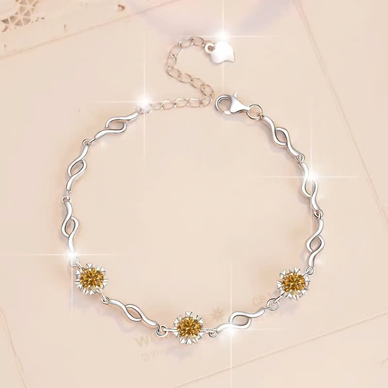 Vòng Tay ESME ESSL023C Kim Cương Đá Moissanite Bạc 925 Xi Kim 5 lớp