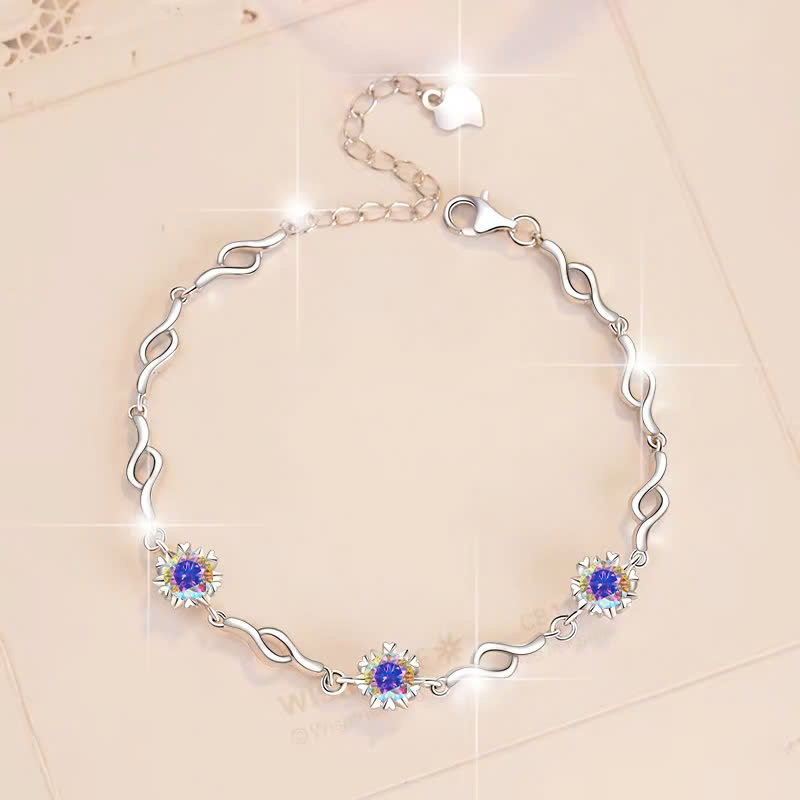 Vòng Tay ESME ESSL023C Kim Cương Đá Moissanite Bạc 925 Xi Kim 5 lớp