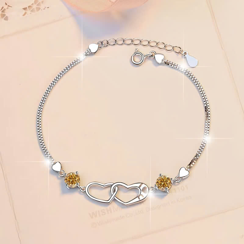 Vòng Tay ESME ESSL018C Kim Cương Đá Moissanite Bạc 925 Xi Kim 5 lớp