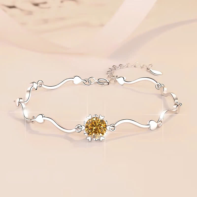 Vòng Tay ESME ESSL013C Kim Cương Đá Moissanite Bạc 925 Xi Kim 5 lớp