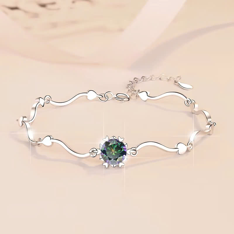 Vòng Tay ESME ESSL013C Kim Cương Đá Moissanite Bạc 925 Xi Kim 5 lớp