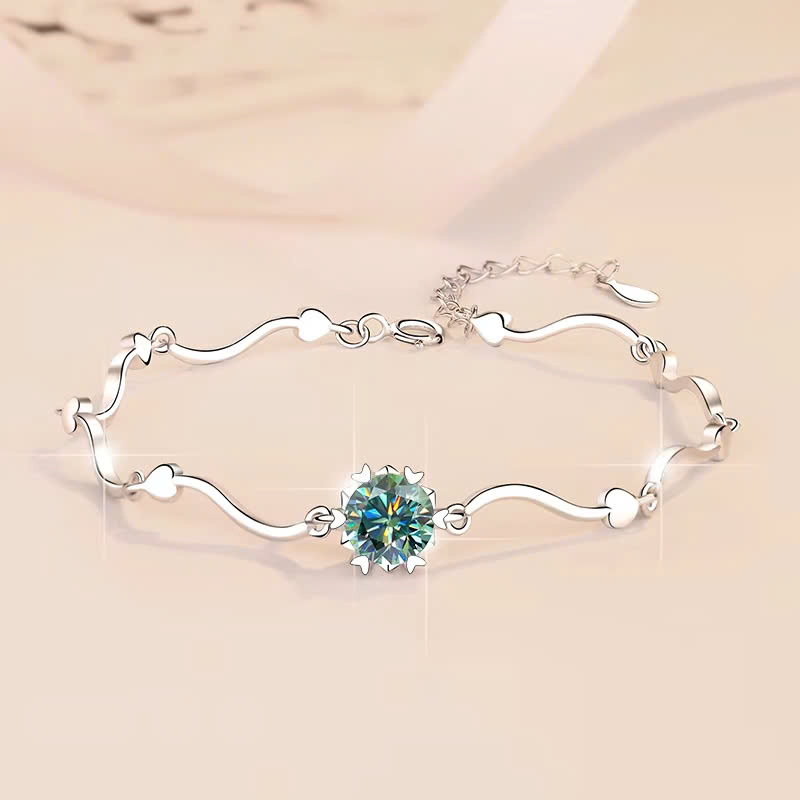 Vòng Tay ESME ESSL013C Kim Cương Đá Moissanite Bạc 925 Xi Kim 5 lớp