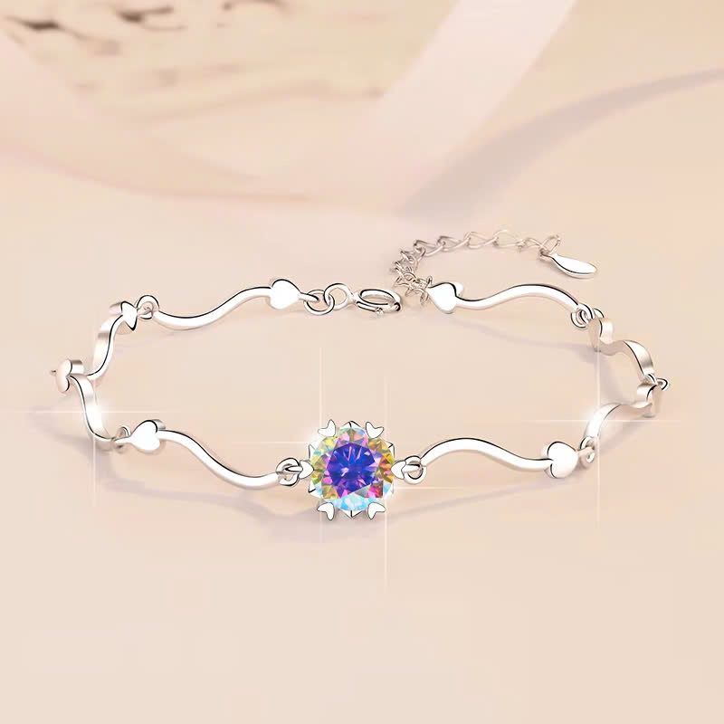 Vòng Tay ESME ESSL013C Kim Cương Đá Moissanite Bạc 925 Xi Kim 5 lớp