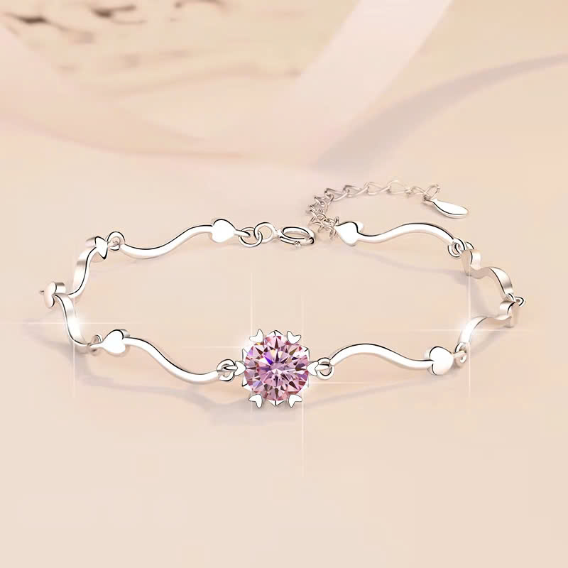 Vòng Tay ESME ESSL013C Kim Cương Đá Moissanite Bạc 925 Xi Kim 5 lớp
