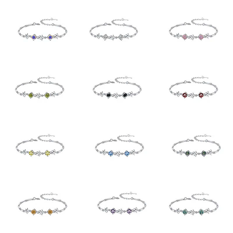 Vòng Tay ESME ESSL009C Kim Cương Đá Moissanite Bạc 925 Xi Kim 5 lớp